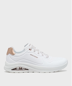 GEMO Baskets à lacets élastiques faciles à enfiler femme - Skechers blanc standard