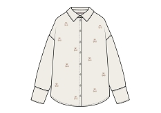 GEMO Chemise manches longues brodée ourson femme - LuluCastagnette Blanc