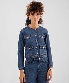 GEMO Veste en jean femme bleu standard