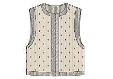 GEMO Veste sans manches matelassée à motif fleuri femme Bleu