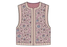 GEMO Veste sans manches matelassée à motif fleuri femme Rose