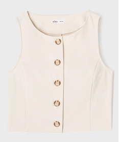 GEMO Gilet de costume sans manches fille beige standard