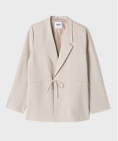 GEMO Veste blazer avec fermeture liens à nouer fille beige standard