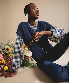 GEMO Gilet sans manches coupe oversize femme Bleu