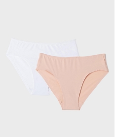 GEMO Culotte en microfibre sans coutures fille (lot de 2) Orange