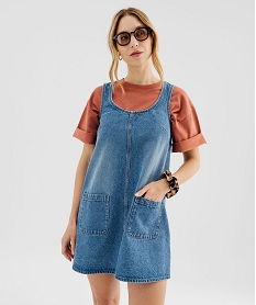GEMO Robe en jean forme chasuble femme Bleu