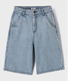 GEMO Bermuda en jean skater en denim bleached garçon Bleu