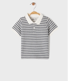 GEMO Polo manches courtes en maille fantaisie bébé garçon Blanc