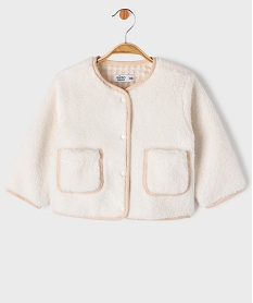 GEMO Veste en sherpa bébé fille blanc standard