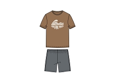 GEMO Pyjashort bicolore avec motif vague garçon marron standard