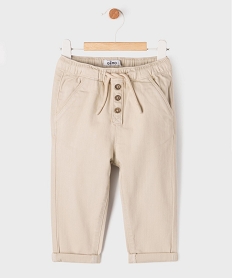 GEMO Pantalon chino avec taille ajustable bébé garçon beige standard