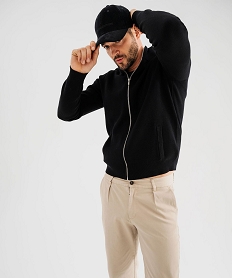 GEMO Gilet zippé à col montant homme noir standard