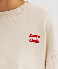 sweat oversize avec manches froncees femme beige sweatsK719701_4