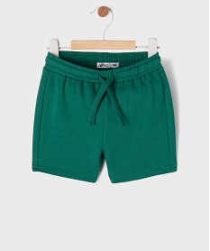 GEMO Short en maille French Terry avec taille élastique bébé garçon vert standard