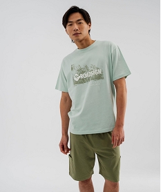 GEMO Pyjashort en jersey de coton imprimé homme - Roadsign vert standard