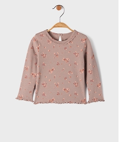GEMO Tee-shirt manches longues avec finitions froncées bébé fille beige taupe