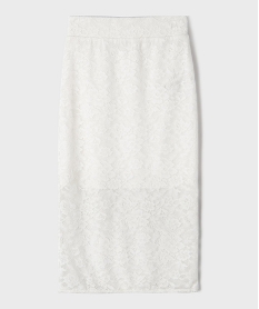 GEMO Jupe longue en dentelle fille blanc standard