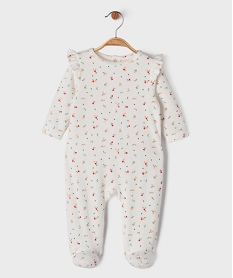 GEMO Pyjama en velours avec volants et motifs coeurs bébé fille Blanc