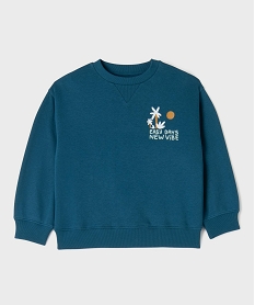 GEMO Sweat molletonné avec motif devant et dos garçon bleu standard