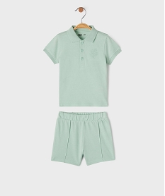 GEMO Ensemble 2 pièces bébé garçon short et polo Vert
