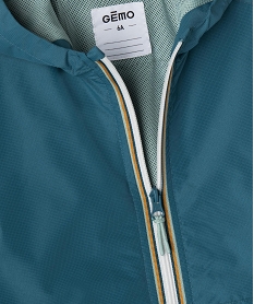 blouson impermeable leger a capuche garcon bleu standard manteaux et parkasK744401_2