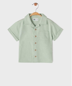 GEMO Chemise manches courtes en lin et coton bébé garçon Vert