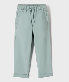 GEMO Pantalon chino avec taille ajustable garçon vert standard