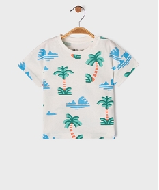 GEMO Tee-shirt manches courtes imprimé bébé garçon Blanc