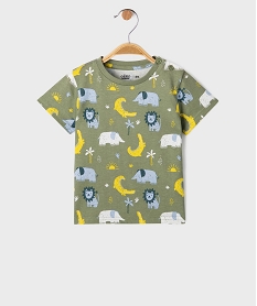 GEMO Tee-shirt manches courtes avec motifs animaux bébé garçon Vert