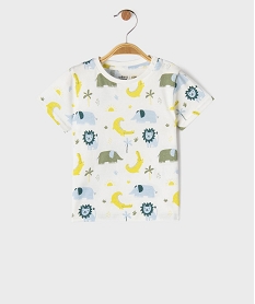 GEMO Tee-shirt manches courtes avec motifs animaux bébé garçon Blanc