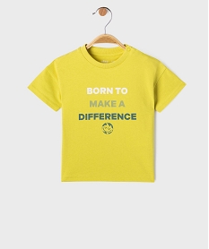 GEMO Tee-shirt manches courtes en jersey de coton imprimé bébé garçon jaune standard