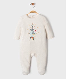 GEMO Pyjama en velours à pont-dos à motif cirque bébé Beige