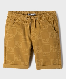 GEMO Bermuda en twill de coton imprimé tropical garçon Jaune