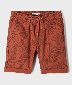 GEMO Bermuda en twill de coton imprimé tropical garçon Rouge