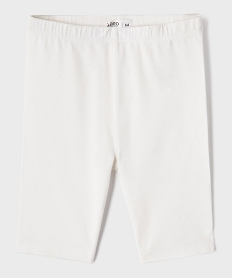 GEMO Cycliste en coton stretch à taille élastiquée fille blanc standard