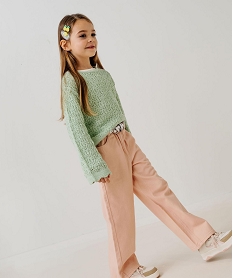 GEMO Tee-shirt manches longues finitions froncées fille blanc standard