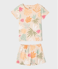 GEMO Pyjashort en jersey de coton imprimé fille Rose