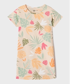 GEMO Chemise de nuit en coton à motif exotiques fille Rose