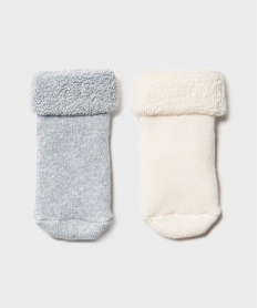 GEMO Bottons avec intérieur bouclette bébé garçon (lot de 2) Bleu