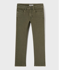 pantalon slim avec taille ajustable garcon kaki fonce pantalonsK765701_4