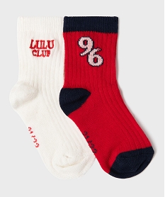 GEMO Chaussettes tige haute côtelée bébé garçon - LuluCastagnette (lot de 2) Bleu