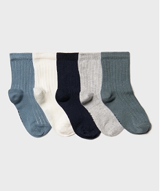 GEMO Chaussettes unies bébé garçon (lot de 5) Bleu