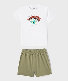 GEMO Pyjashort en coton bicolore garçon blanc vif