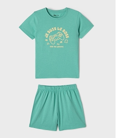 GEMO Pyjashort en jersey de coton imprimé garçon vert standard