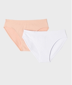 GEMO Culotte en maille côtelée fille (lot de 2) Orange