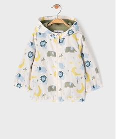 GEMO Blouson imperméable à capuche bébé garçon Blanc