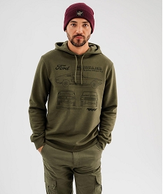 GEMO Sweat à capuche molletonné homme - Ford kaki fonce