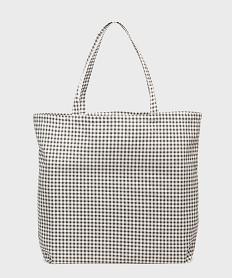 GEMO Tote bag à motif vichy Noir