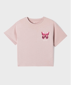 GEMO Tee-shirt manches courtes avec motif girly fille Violet