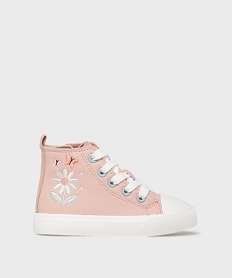 GEMO Baskets montantes avec motifs brodés fille - Lovely Wings rose standard
